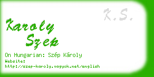 karoly szep business card